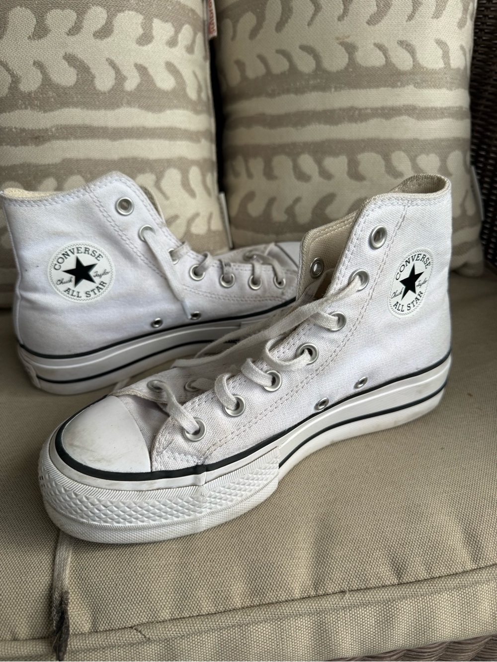 Converse White Canvas High Top Sneakers